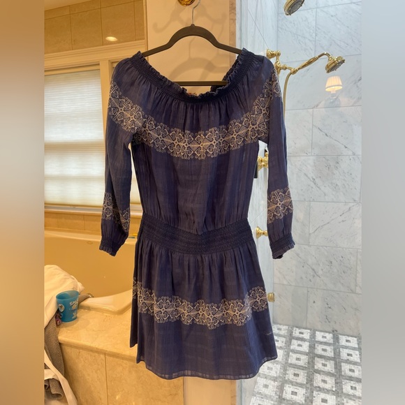 Tory Burch Loretta off the shoulder linen dress size M - Picture 3 of 5